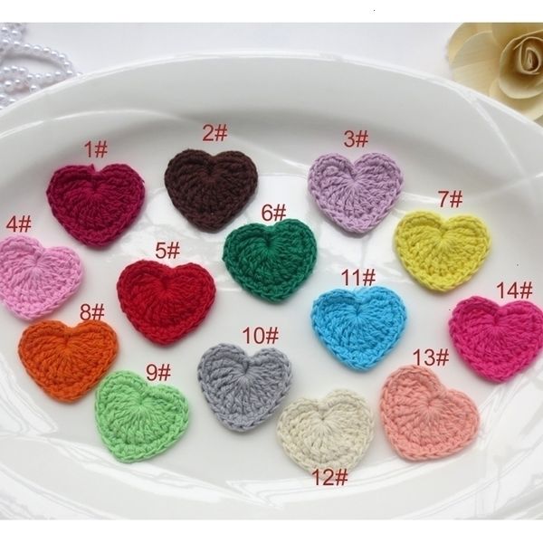 Autres 50PCSLot 4cm bricolage fil cardioïde fleur tissu pâte à la main Crochet tricoté Applique Patchwork couture accessoires de couture 154 231110