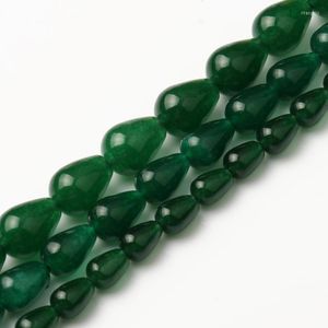Andere 8 10 mm Natuurstone waterdruppel Vorm donkergroene jades kralen voor sieraden maken charmelarmband ketting accessoires leveren rita22