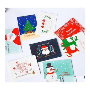 Andere 8 pc's/lot kerstkaart Snowman Santa Claus Groet met envelop mini Dankje Jaar cadeaubonnen drop levering sieraden packa otmwh