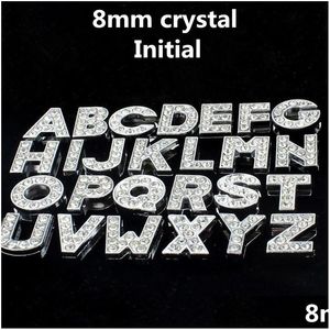 Otro 8Mm 26 Letras Az Encantos iniciales Colgantes Fabricación de joyas Accesorios Diy Crystal Rhinestone Letra inglesa Pulsera Collar D Dhdsp