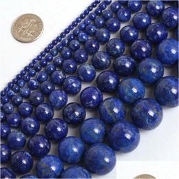 Andere 8 mm runde blaue Lapislazi-Perlen Naturstein DIY lose für die Schmuckherstellung Strang 15 Zoll Großhandel Drop-Lieferung Dhgarden Dhzij