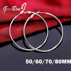 Andere 925 Sterling Silver Big Circle Round Round Oorrings voor vrouwen 2022 Trend overdreven Ring Earring Sieraden Kerst GAABOU 240419