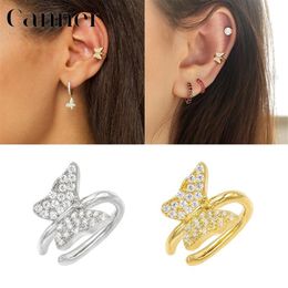 Andere 925 Sterling Silver Ear Cuff oorbellen Zircon Butterfly Kraakbeen Geen piercing voor vrouwen Fine Jewelry Pendientes W3217P
