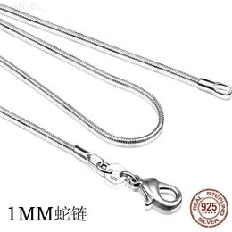 Andere 925 sterling zilveren ketting vrouwen zilveren mode-sieraden Snake Chain 1mm Ketting 16 18 20 22 24 L24313