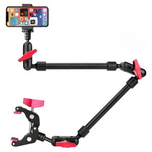 Overige AV-accessoires 2023 Camera Magic Arm met Super Clip-beugel voor smartphone Camcorder Action Clamp Mount Tablet Webcam Studio Kits Set 231128