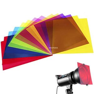 Outros acessórios A V Sobreposições coloridas de 30 cm Transparência Filme colorido Folhas de plástico Folha de filtro de luz de gel de correção para vídeo LED Studio Flash 231206