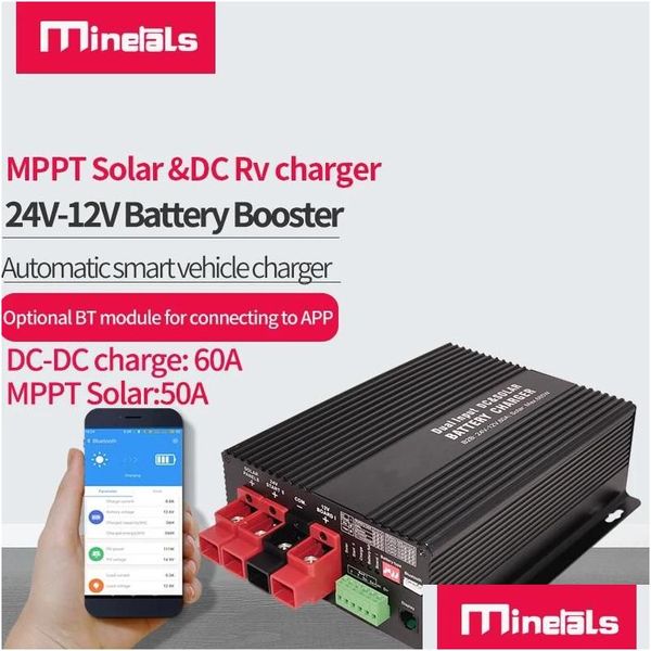 Otros accesorios A/V Solar Booster 24V TO12V Cargador 60A MPPT50A LPF4 LEADACID DC para cargar por RVS Campers Lithium Battery Drop de DHMP8