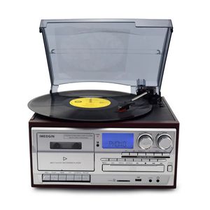 Otros accesorios AV Versátil Vintage Gramophone Reproductor de discos de vinilo ajustable de 3 velocidades con Phono CD Cassette FM AM Radio USBREC 231206