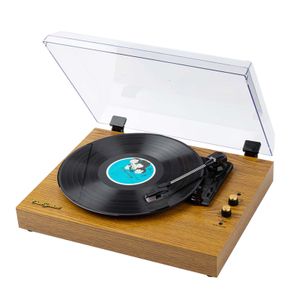 Andere A V Accessoires Vinyl Records LP Turntable Retro Record Player ingebouwd in S ers Vintage Gramophone 3 Speed ​​BT5 0 AUX In Line Out RCA -uitgang 230114