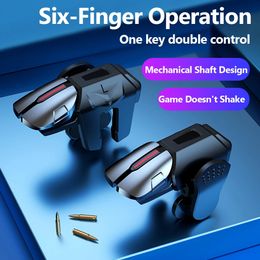 Overige accessoires 7 stuks Mobiele telefoon Gamingaccessoires Bluetooth-compatibele gamecontroller 6-vingertrigger met 2 paar vingerhoezen voor PUBG 231128