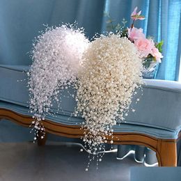 Autres accessoires Bouquet de mariée de luxe à la main flexible strass cristaux perles couronne de mariage demoiselle d'honneur fleurs femmes cheveux je dhr0b