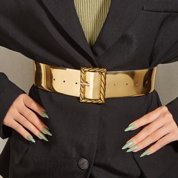 Other Accessories High Quality Ladies Fashion Gold Dress Shirt Suit Decorative Pin Buckle Belts for Women Designer Waist Belt 230523
