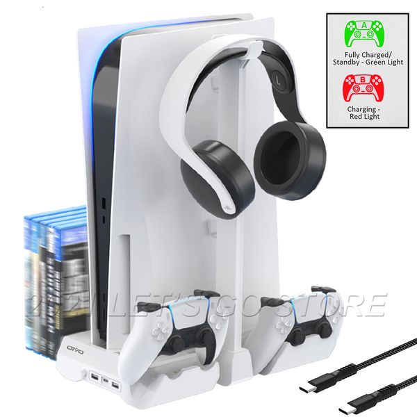 Autres accessoires PS5 Stand 2 Contrôleur Chargeur 2 Ventilateur de refroidissement Support de casque 12 Emplacement de jeu pour 5 PS 5 Console 230327