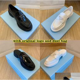 Andere accessoires Triangle Logo Lefu -schoenen voor vrouwen 2022 Zwart klein leer dik opgeloste hoog single 3540 Geen doos Drop Delivery Wed DHVCO