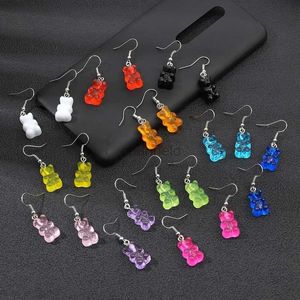 Andere acrylberen drop -oorbellen voor vrouwen eenvoudige transparante jelly gekleurde snoephars dierenoor sieraden trend creatieve accessoires 240419