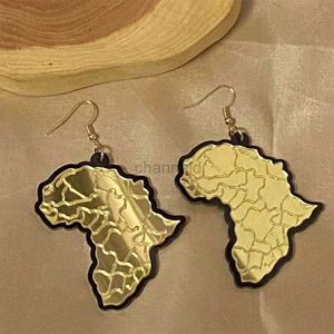 Autre carte africaine Drop Brown Earge Vintage Map en acrylique Slear à oreilles Exagérer Style Fishhook Bringon d'oreille pour la fête Birthday 240419