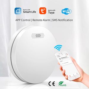 Autres accessoires d'alarme Version WiFi super fine Tuya Smart Life Sécurité à domicile Capteur de détecteur de fumée Instrument sonore standard Dispositif d'alerte incendie 230830