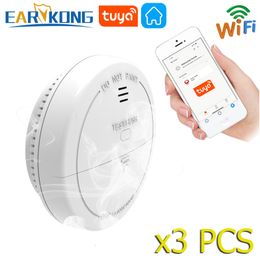 Andere alarmaccessoires Tuya WiFi Smoke Sensor Brandbeveiliging Top Rookinlaat Detector Smokehouse Combinatie Brandalarm Huisbeveiliging Brandweerlieden 230206