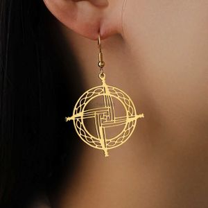 Autres boucles d'oreilles pendentives crossantes Amaxer Gothic Bridgets pour femmes ACCESSOIRES DE BIG CIRCLE CONCURÉ