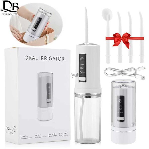 Otros electrodomésticos 3 modos de irrigador oral portátil 230 ml fregadero dental plegable irrigador de carga USB punta de fregadero dental limpiador de dientes H240322