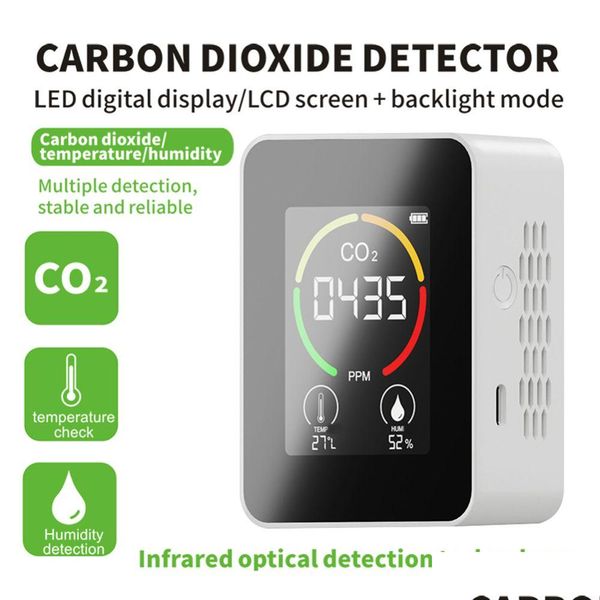 Otros electrodomésticos CO2 Detector de aire Probador de dióxido de carbono Analizador de calidad Producción agrícola Hogar Monitor de invernadero Sensor Medidor Dhogg