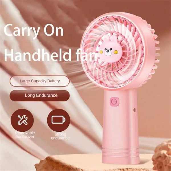 Autres appareils Handheld Electric Small ventiable portable mignon petit ventilateur d'été articles ménagers de dessin animé Mini fan j240423