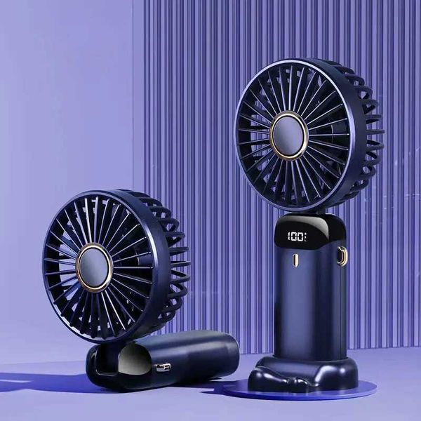 Autres appareils Mini ventilateur portable portable Portable Pliable Office Office Bureau de bureau pliable multifonctionnel Batterie 3000mAh Ventilateur électrique avec corde à cravate de cou J240423