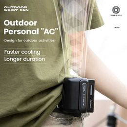 Autres appareils électroménagers NOUVELLE FEAU DE CAMPAGE Moins de taille électrique montée sur la taille adaptée aux étudiants Handheld Outdoor Portable Mini Feuille montée Moins ventilateur J240423