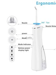 Autres appareils Irrigateur oral USB évier de chargement portable buse d'évier dentaire 180ML nettoyeur de dents étanche H240322