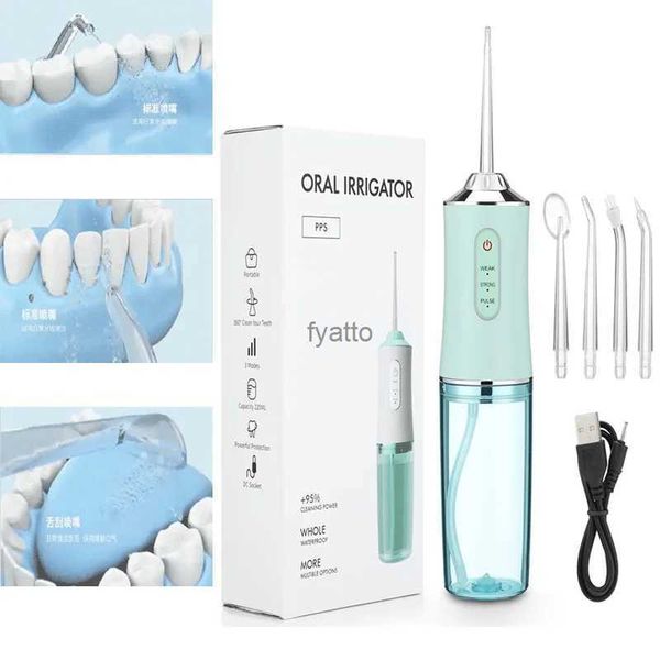 Otros electrodomésticos Lavadora dental portátil con cabezal de cepillo de agua, chorro de carga USB, enjuague impermeable para limpieza bucal H240322