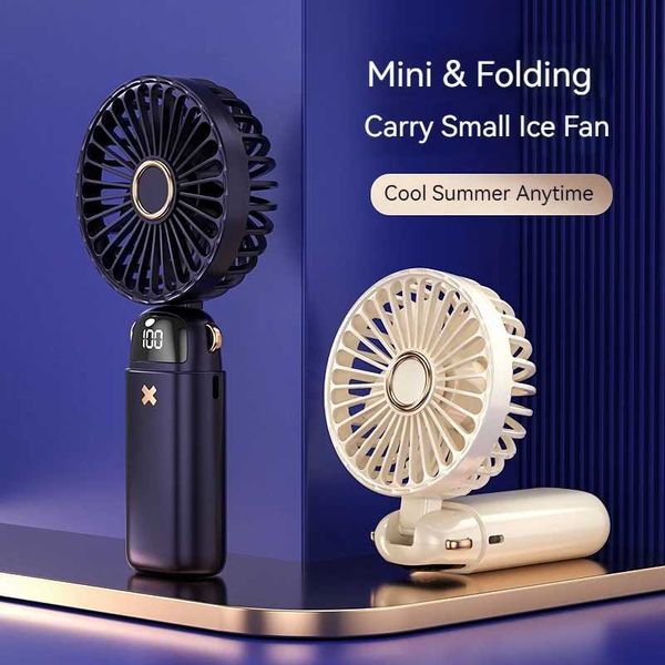 Autres appareils Ventilateur électrique portable USB Charges à 5 vitesses Mini Fan Handheld Fan calme Super Strong Wind Outdoor Hanging Neck Mini Summer Sports J240423