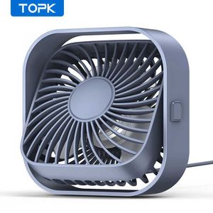 Autres appareils Topk Mini Fan de bureau USB Portable Féline d'air puissant Air Flow et Fonctionnement silencieux Vent à 3 vites