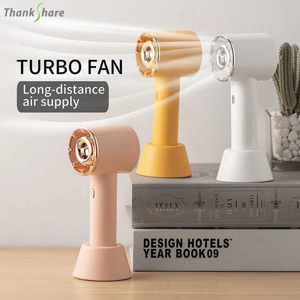 Autres appareils Ventilateur turbo électrique turbo à main léger rechargeable USB avec 3 engrenages réglables Portable Fan de refroidissement à air 1200mAh Batterie J240423