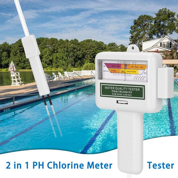 Autres poissons d'aquarium 2 en 1 pH CETTE METTER TESTER CHLORINE Dispositif de test de qualité de l'eau CL2 Mesurer les spas de piscine pour piscine 221119