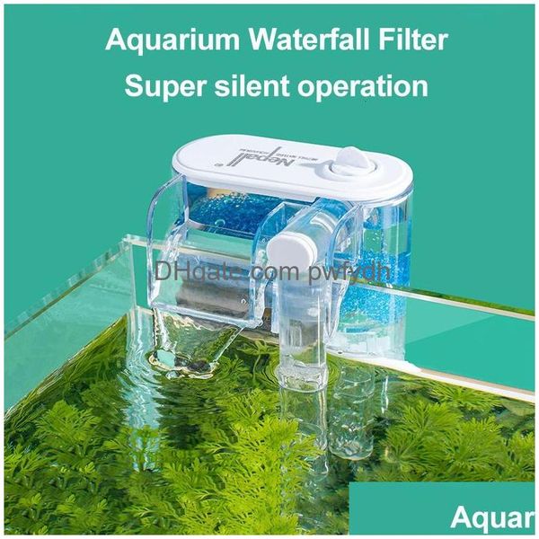 Otro acuario Tanque de peces Cascada Cuelgue en la bomba de oxígeno externa Filtro de agua Calidad pura para accesorios pequeños 230628 Drop Delive Dhupf