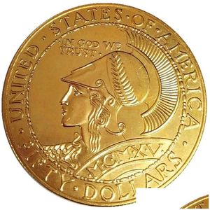 Autres arts et artisanat 1915 S 50 Gold Panama Pacific Round Commémorative Plated Copy Coins Drop Livrot Home Garden Cadeaux Dhjte