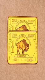 Autres arts et artisanat 1 oz 24 km plaqué United States Buffalo Gold Bar Bullion Coin Collection112879