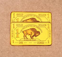 Autres arts et artisanat 1 oz 24 km plaqué United States Buffalo Gold Bar Bullion Coin Collection1466905