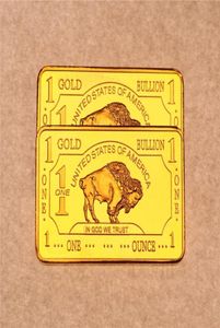 Autres arts et artisanat 1 oz 24 km plaqué les États-Unis Buffalo Gold Bar Bullion Coin Collection 9845116