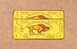 Autres arts et artisanat 1 oz 24 km plaqué United States Buffalo Gold Bar Bullion Coin Collection 2182650