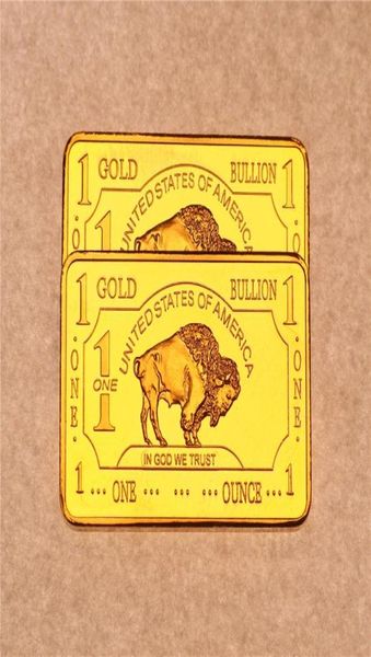 Autres arts et artisanat 1 oz 24 km plaqué United States Buffalo Gold Bar Bullion Coin Collection112879