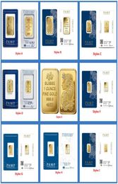 Autres arts et artisanat 24k plaqués en or 25G5G10G1Oz Suisse Gold Bar Bullion Paquet scellé avec numéro de série indépendant C7252321
