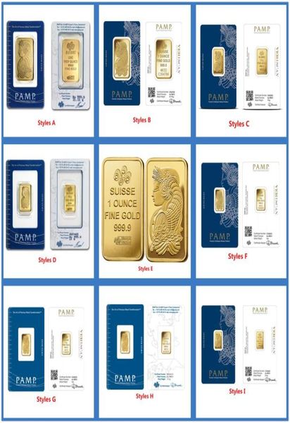 Otras artesanías y manualidades de oro de 24k 25g5g10g1oz Suisse Gold Bar Bullion Moned Selled Selled con número de serie independiente C2015600