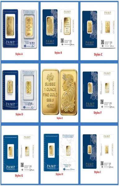 Otras artesanías y manualidades de oro de 24k 25G5G10G1OZ SUISSE Gold Bar Bullion Moned Sellado con número de serie independiente C7252321