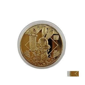 Andere kunsten en ambachten Chinese munten Feng Shui Jaar 2023 konijn verzamelbare medaille collectie symbool souvenir cadeau drop levering home g dhlfg