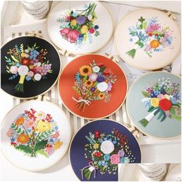 Autres Arts Et Artisanat Fleurs Kit De Broderie Couture À Faire Soi-même Modèle De Plante D'intérieur Couture Pour Débutant Drop Delivery Home Garden Dhpo2