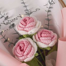 Другие декоративные и ремесленные вязаные подарки на День Матери Роза Крючки цветы искусственный цветочный букет домашний домашний настольный декор.