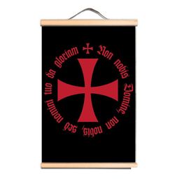 Andere kunst en ambachten ridders Tempeliers Wall Art Posters Christian Crusaders Canvas Scroll Painting for Classroom Living Room Dormitory DHKD9