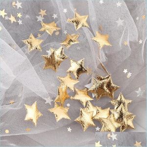 Otras artes y oficios Otras artes y oficios 100/200 piezas / paquete 2 cm Oro Plata Espuma Tela Estrellas Adornos Material de joyería DIY Wedd Dhgzf