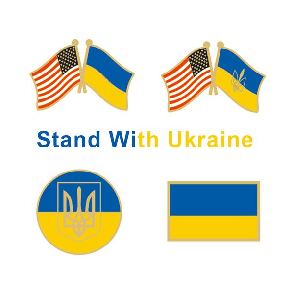 Autres arts et artisanaux populaires Ukrainian Souvenir Badge Brooch Logo Priez pour l'Ukraine Je me tiens avec Ukraine Peace No War Support Protest Decoration ZL0614